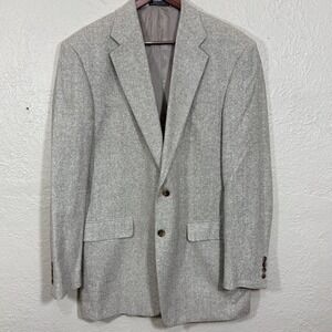 Vtg RBM Silk Sport Coat Blazer 42L Tweed Tan Minimalist 90s Old Money Ivy Preppy